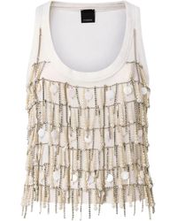Pinko - Pearl-Embellished Tank Top - Lyst
