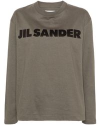 Jil Sander - T-shirt a maniche lunghe con stampa - Lyst