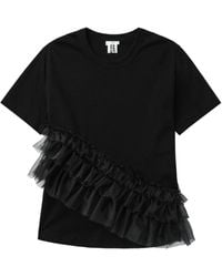 Noir Kei Ninomiya - Ruffled Cotton T-shirt - Lyst
