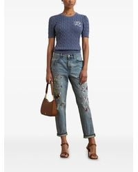 Ralph Lauren - Short-Sleeve Cable-Knit Jumper - Lyst