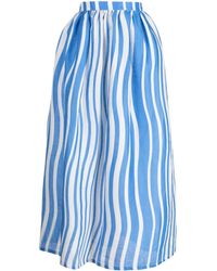 Bambah - Sicily Striped Linen Midi Skirt - Lyst