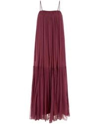 Chloé - Tyrian Mouwloze Maxi-Jurk - Lyst