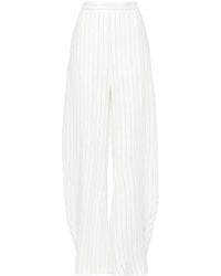 ALESSANDRO VIGILANTE - Pinstriped High-Waist Palazzo Trousers - Lyst