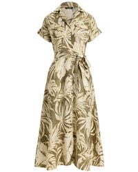 Ralph Lauren - Palm-Frond-Print Camp Midi Shirt Dress - Lyst
