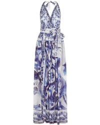Dolce & Gabbana - Majolica-print Silk Maxi Dress - Lyst
