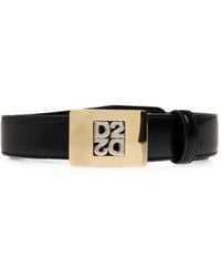 DSquared² - Logo-Plaque Leather Belt - Lyst