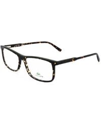 Lacoste - Tortoiseshell-Effect Rectangle-Frame Glasses - Lyst