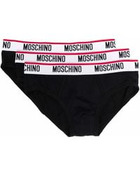 Moschino - 3Er-Set Slips Mit Logo-Bund - Lyst