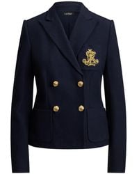 Ralph Lauren - Double-Breasted Piqué Blazer - Lyst