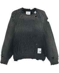 Maison Mihara Yasuhiro - Distressed Crew-Neck Sweater - Lyst