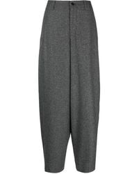 Closed - Check-Pattern Tapered Trousers - Lyst