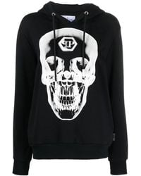 Philipp Plein - Skull-Print Cotton Hoodie - Lyst
