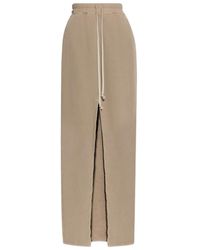 Rick Owens - Falda Larga De Algodón Con Cordones - Lyst