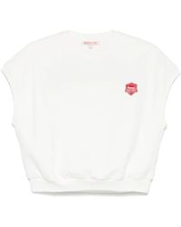 Maje - Logo-Embroidered Cropped Sweatshirt - Lyst