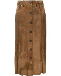 Golden Goose - Buttoned-up Leather Skirt - Lyst