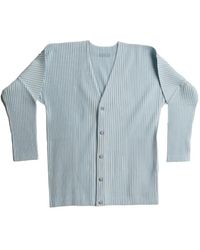 Homme Plissé Issey Miyake - Plissé-Effect V-Neck Cardigan - Lyst