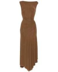STAUD - Ruched Asymmetric Dress - Lyst