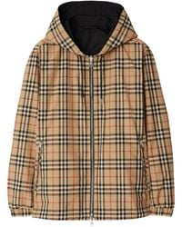 Burberry - Reversible Check Hooded Jacket - Lyst