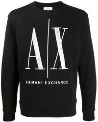Armani Exchange - Sweatshirt mit Logo-Stickerei - Lyst