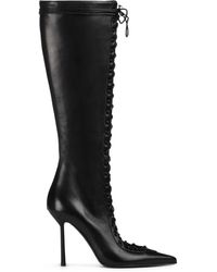 Le Silla - 100Mm Colette Lace-Up Pointed-Toe Boots - Lyst