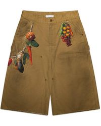 Doublet - Vegetable-Embroidery Cut-Off Shorts - Lyst