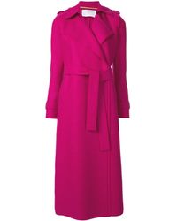 Harris Wharf London Gabardina con cinturón - Rosa