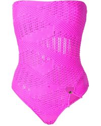 Amir Slama - Open-Knit Bandeau One-Piece - Lyst