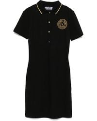 Versace Jeans Couture - Logo-Embroidered Mini Dress - Lyst