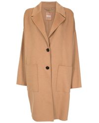BOSS - Single-breasted Double-faced Coat - Lyst
