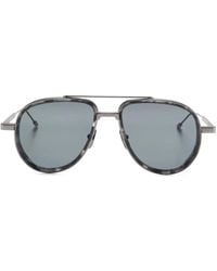 Thom Browne - Occhiali Da Sole Con Montatura Stile Pilota - Lyst