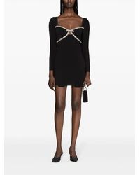 self portrait black taffeta bow mini dress Black Velvet Bow Mini Dress – self-portrait