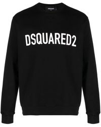 DSquared² - Classic Logo Raglan Fit Logo Black Sweater - Lyst