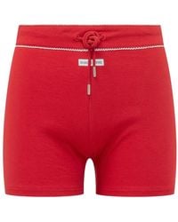 Marine Serre - Ribbed-Knit Drawstring Mini Shorts - Lyst
