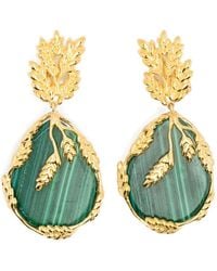 Aurelie Bidermann - Francoise Malachite Clip-On Earrings - Lyst