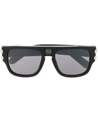 Philipp Plein - Sonnenbrille Mit Eckigem Gestell - Lyst