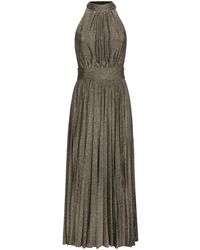Dolce & Gabbana - Midi Pleated Silk Dress - Lyst