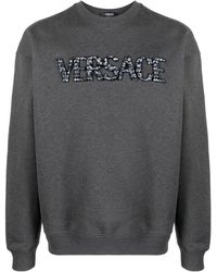 Versace - Logo-Patch Cotton Sweatshirt - Lyst