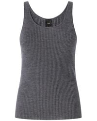 Pinko - Ribbed Merino Wool Vest Top - Lyst