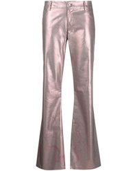 Collina Strada - Metallic Flared Trousers - Lyst
