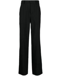 Helmut Lang - Logo-tape Pleated High-waisted Trousers - Lyst