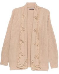 ERMANNO FIRENZE - Lace-Trim Ribbed-Knit Cardigan - Lyst