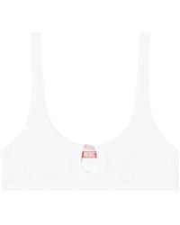 DIESEL - Ufsb Oval D-Rib Cotton Bra - Lyst