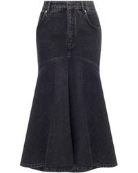 Philosophy Di Lorenzo Serafini - High-Waisted Denim Midi Skirt - Lyst