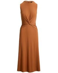 Ralph Lauren - Twist-Front A-Line Midi Dress - Lyst