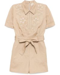 Elie Saab - Embroidered Gabardine Jumpsuit - Lyst