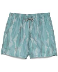 Corneliani - Geometric-Print Swim Shorts - Lyst