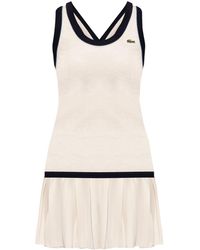 Lacoste - Logo Patch Pleated Minidress - Lyst