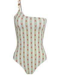 Brigitte Bardot - One-Shoulder-Badeanzug mit Erdbeer-Print - Lyst