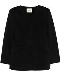 Lisa Yang - V-Neck Single-Breasted Coat - Lyst