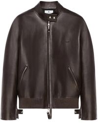 Courreges - Zip-Up Leather Jacket - Lyst
